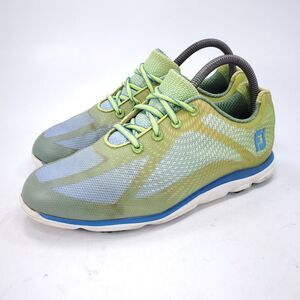 Footjoy Empower Athletic Spikeless Golf Shoe Womens Size 7.5 98001 Blue Yellow